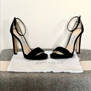 Jimmy Choo Misty Suede Stiletto Heel In Black